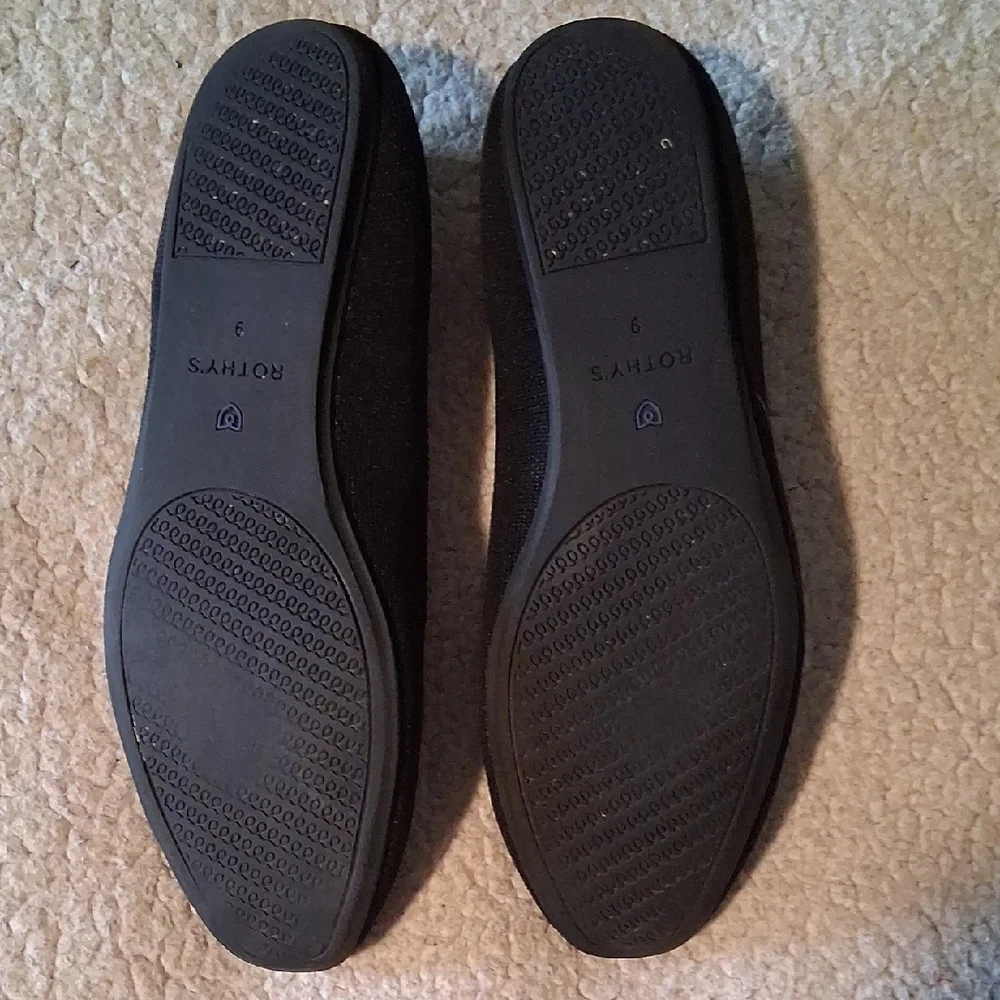Rothy's Classic Black and Blue Flats